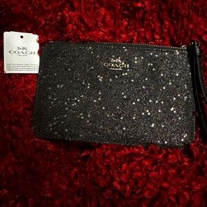 Coach Black Glitter Wristlet
